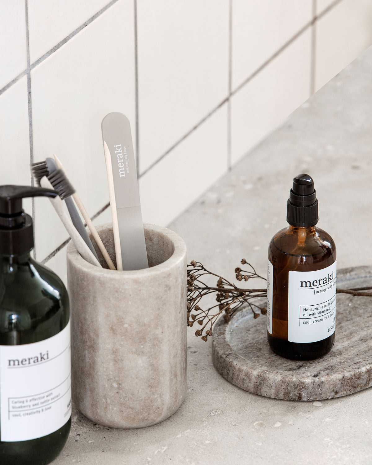 Meraki Marble Tray Beige